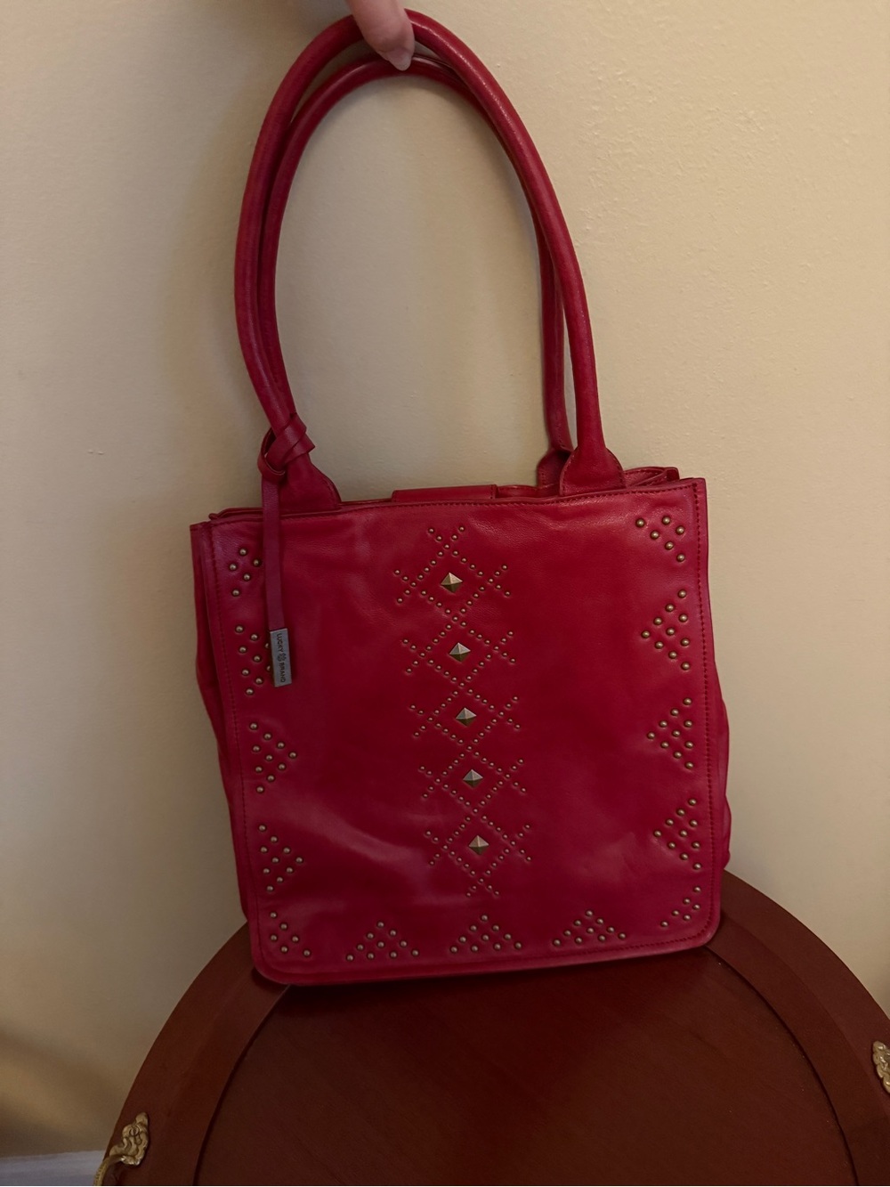 Lucky Brand Red Studded Tote